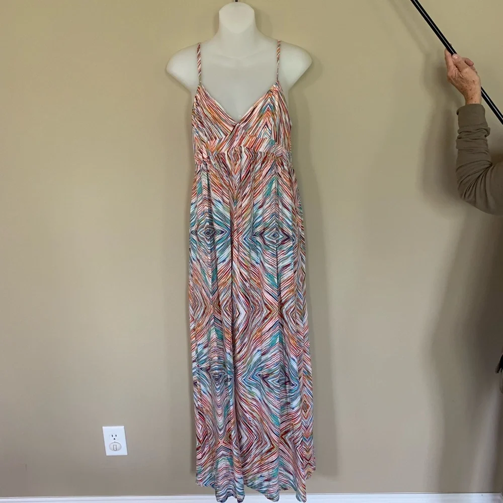 {Tulle} Maxi Geometric Multicolor Dress Size Small - Picture 1 of 4